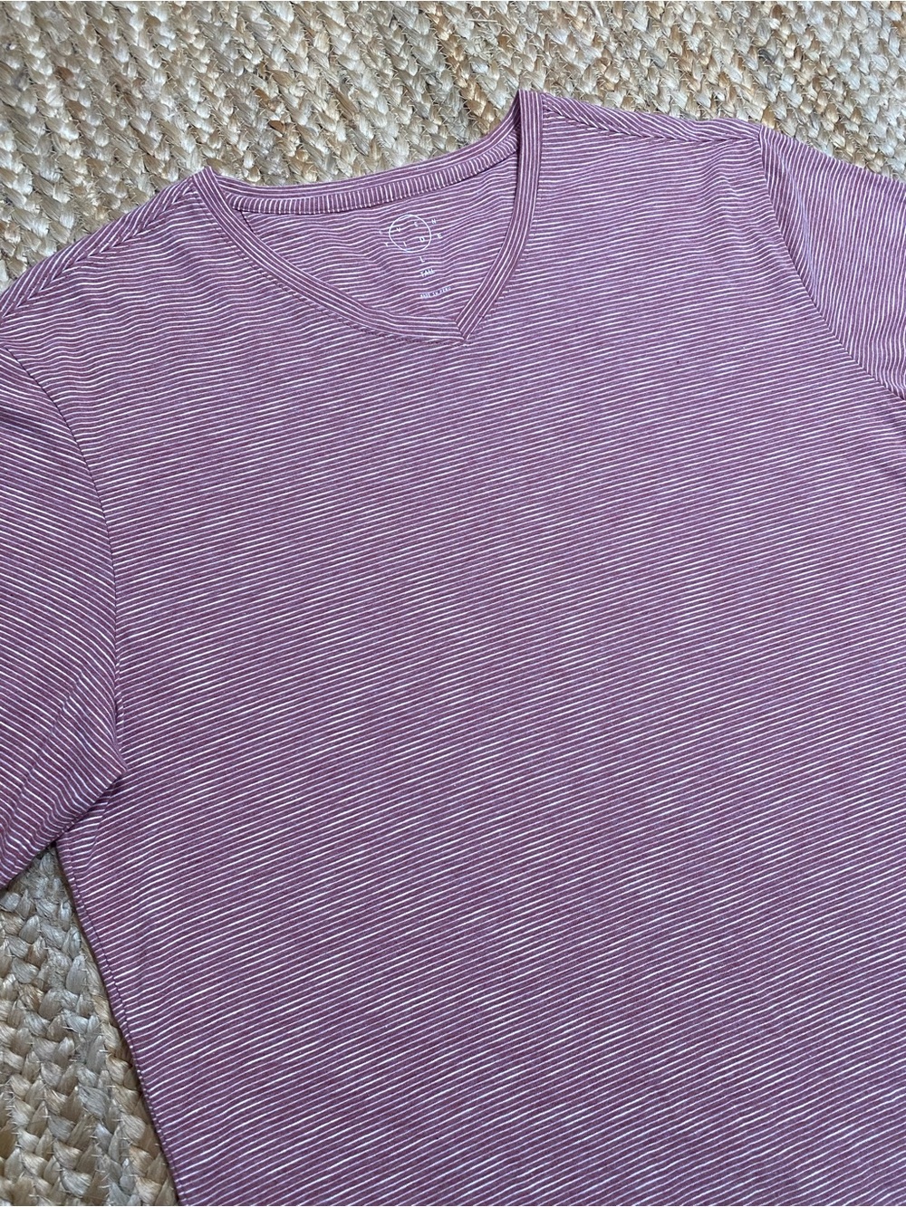 Heathered Maroon Striped Tee Men’s Large Tall